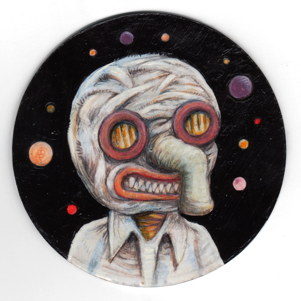 Acrylics on coaster Ø4” | Gallery 30 South | Pasadena [CA]