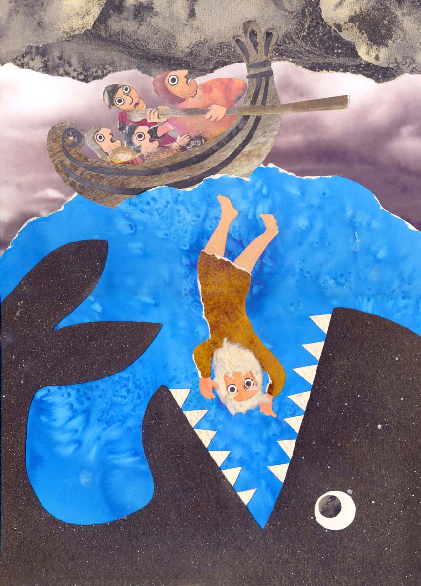 "Jonas and the Whale" 2010  |  Collage on paper cm.25x35