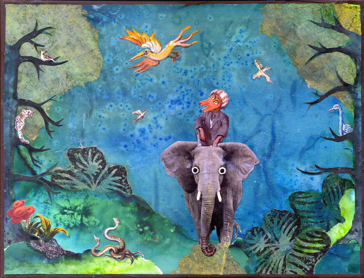 "The Jungle" 2010  |  Collage on canvas cm.35x25