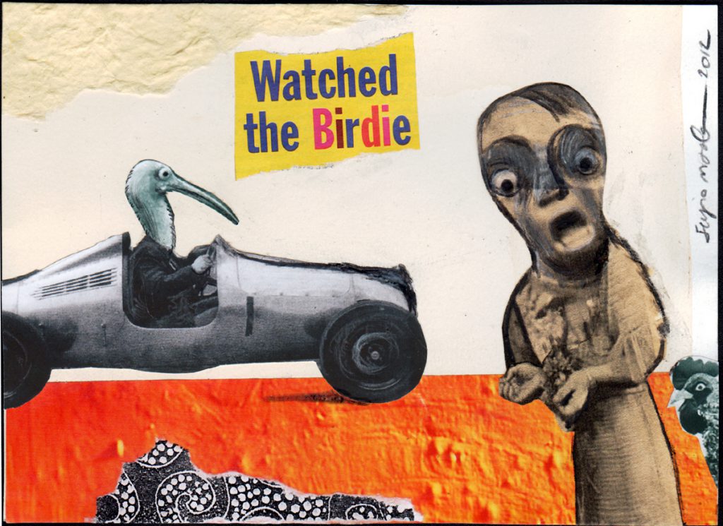 "Watched the birdie"  |  Collage on paper cm.15x10